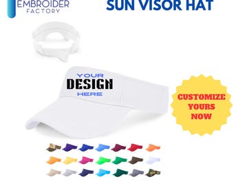 Visera personalizada - Gorra deportiva para exteriores con bordado personalizado para hombre y mujer de Embroider Factory - Blanca