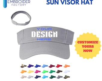 Custom Sun Visor – Personalized Embroidery Outdoor Sports Cap for Men Women by Embroider Factory - Gray