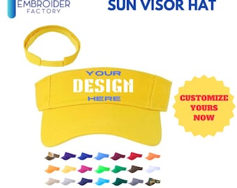 Custom Sun Visor – Personalized Embroidery Outdoor Sports Cap for Men Women by Embroider Factory - Yellow