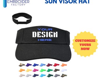 Visera personalizada - Gorra deportiva para exteriores con bordado personalizado para hombre y mujer de Embroider Factory - Negra