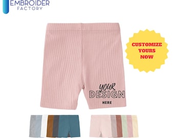 Pantalones cortos de ciclista para niños personalizables, algodón orgánico ultra suave y elastano, pantalones cortos de ciclista para niños pequeños personalizables de Embroider Factory