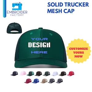 Custom trucker mesh pet voor heren en dames - gepersonaliseerde geborduurde truckpet verstelbare snapback, gepersonaliseerde hoeden, groen