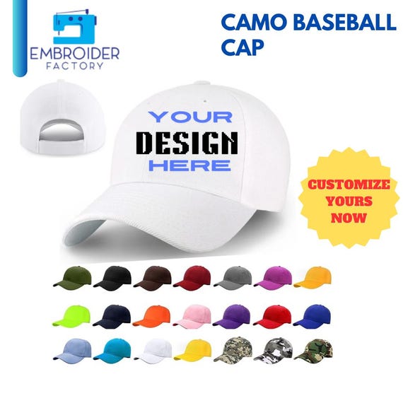 Custom Camo Baseball Cap With Velcro Closure—100% Polyester  display picture 1