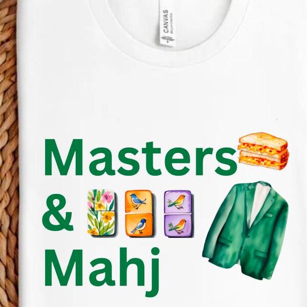 Old School Mahjong Adult Tee in Green (Unisex)