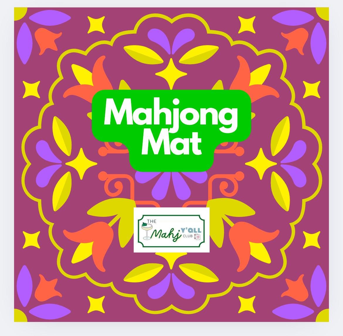 MAHJONG MAT Spanish Summer style  with thoughtful design to make your tiles pop!