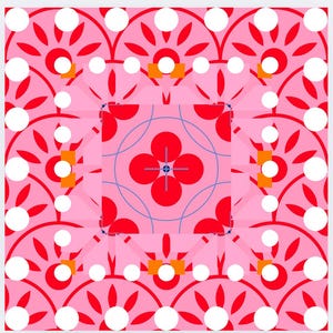 MAT Mahjong Grillige MAT, mahjongkaarttafelhoes, stippenroze leuke rand, trendy klassiek statementontwerp