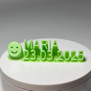 Panneaux de lieu de mariage | Vert fluo personnalisé | Imprimé en 3D | Lumineux | Fluorescent | Noms | Date | Décoration de mariage | Fait à la main