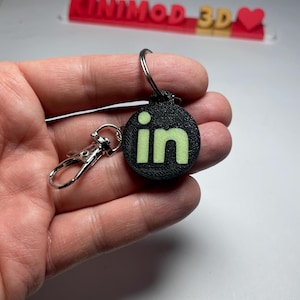 Chaveiro NFC personalizado para mídias sociais | Link direto para seu canal do LinkedIn | Feito à mão na Alemanha! | efeito de iluminação do logotipo