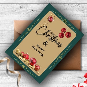 Printable Christmas Greeting Card, Christmas Cards Printable, 5x7 in Greeting Cards, Digital Download, Greeting Cards Printable, Digital