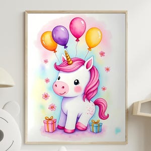 Printable Baby Room Wall Art, Unicorn Digital Print, Set of 3 Unicorn Wall Art, Nursery Unicorn Decor, Baby Room Print, Unicorn Gift, Pink