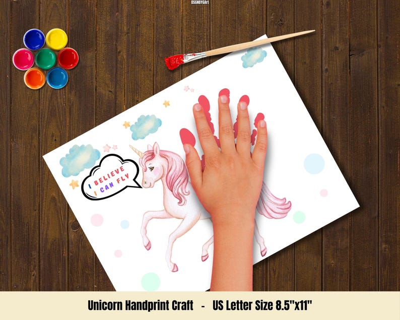 Unicorn Handprint Art Printable: Kids Craft Activity (PDF Download) - Etsy