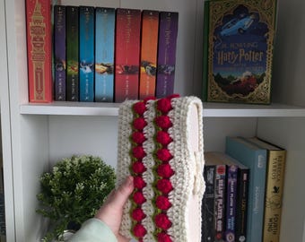 Crochet Tulip Book Sleeve | Handmade Floral Paperback Protector