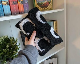 Crescent Moon Crochet Book Sleeve | Celestial Reader Gift