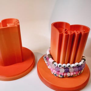 3D Printed Orange Gradient Bracelet Holder - Friendship Bracelet Display
