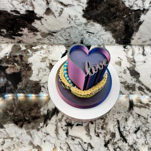 Tri-Color 3D Printed Heart Friendship Bracelet Holder, Jewelry Stand, Bracelet Display, Gift for Best Friends