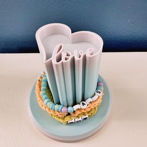 Heart-Shaped Bracelet Holder, 3D Printed Jewelry Display Stand, &quot;LOVE&quot; Display Stand, Jewelry Organizer, Gift for Her