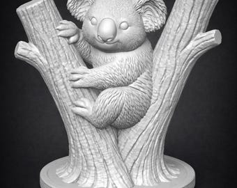 High Detail Koala 3D Print STL – Australische Wildtierskulptur (Digitaler Download)