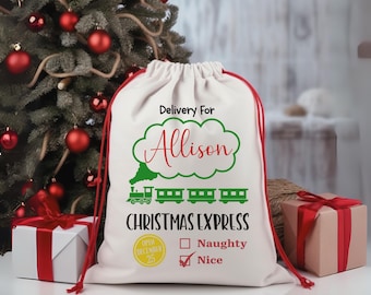 Santa Sack with Name for Kids, Personalized Christmas Tree Bag, Custom Holiday Gift Sack, Festive Noel Wrap Idea, Santa Sacks christmas gift