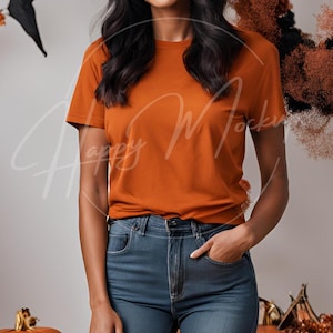 Bella Canvas 3001 TShirt Mockup, Bella Canvas Shirt, Autumn Shirt Mockup, Halloween Mockup, Spooky Mockup, Fall Mockup, Autumn Mockup