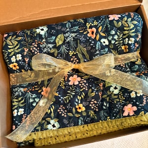 wildflower handmade Baby Quilt, Rifle Paper Co wholecloth blanket, modern heirloom gift, floral