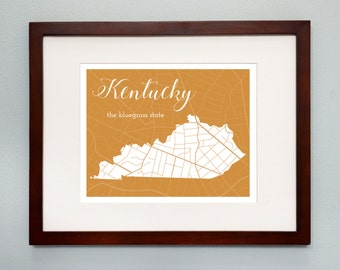 Estado De Oregon Mapa Impresion 8 X 10 Pared Art Oregon Etsy