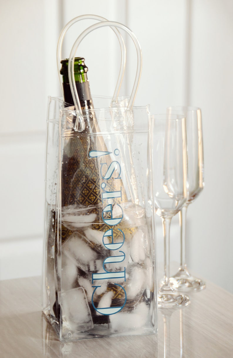 Cheers Wine Ice Bag Chiller Champagne Bottle Cooler Clear Etsy