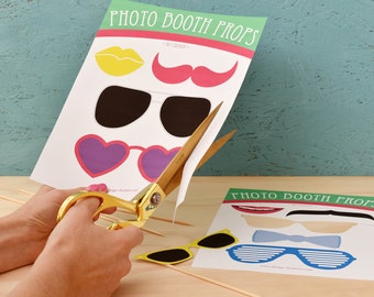 Printable Photo Booth Props - 80's Edition