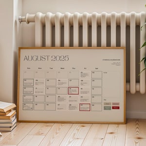 2024-25 Liturgical Year Calendar | Minimalist Neutral Print | Catholic, Anglican, Lutheran Home Decor | Liturgical Household