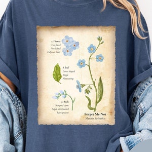 Forget-Me-Not Floral T-Shirt, Botanical Shirt, Flower Lover, forgetmenots, Vintage Floral Shirt, Gift for Her