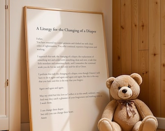 Christian Nursery Decor | Diaper Changing Liturgy Art (PDF)