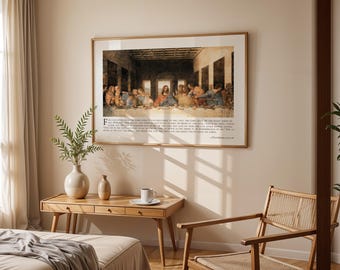 The Last Supper Vintage Wall Art Print | Scripture Verse Decor | Bible Art | Christian Gift | Housewarming