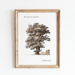 Psalm 23 Print | Vintage Scripture Verse Decor | The Lord is My Shepherd | Christian Gift | Housewarming