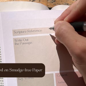 May include: A close-up of a page from a book with the title "Isaiah 4" and the text "Scripture Reference: Write Out the Passage: Printed on Smudge-free Paper"