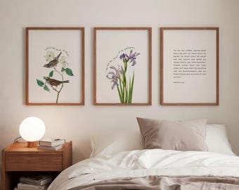 Consider the Lilies | Matthew 6:26-33 | Look at the Birds | Vintage Botanical Bible Verse Wall Decor Printable