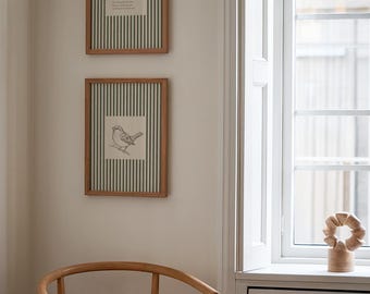 His Eye on the Sparrow Hymn Art Print Set | Vintage Bird Christian Decor