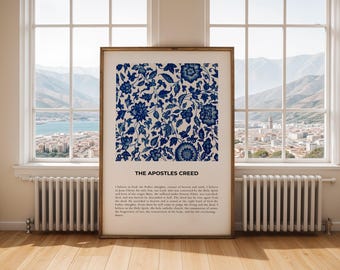 Apostles Creed Printable Wall Art | Statement of Faith Digital Download | Christian Home Decor | Gift for New Believer