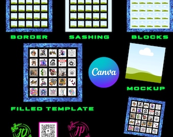 Plantilla y maqueta de Canva para planificador de colchas de camisetas