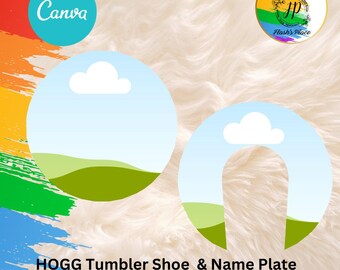 Plantilla de marco CANVA para placa de identificación HOGG + vaso para zapatos con función de arrastrar y soltar