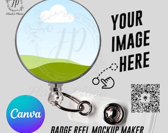 Maqueta de carretes de insignias, plantilla de marcos CANVA, arrastrar y soltar