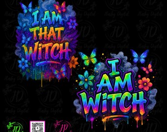 Paquete PNG de brujas: Soy esa bruja - Descarga digital