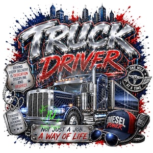 Truck Driver PNG | Patriotic Trucker Shirt Design | Diesel Power Digital Download | CDL Driver