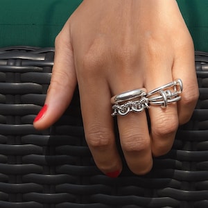 stackable silver loop ring