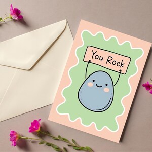 Lot de 5 cartes d'appréciation, cartes You Rock, cartes Happy, cartes Bravo, célébration, papeterie, cartes de correspondance. Cadeau mignon de félicitations