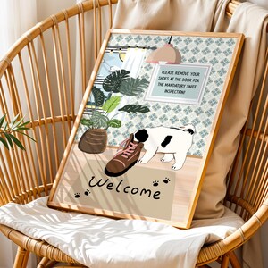 Dog Sniff Test Print: Welcome Please Remove Your Shoes - House Rules Wall Art