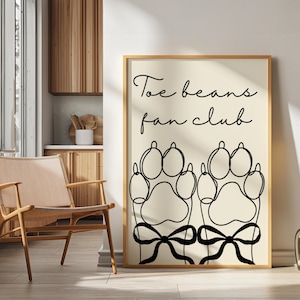 Minimalist Paw Print Line Art: Dog Lover Wall Decor image 1