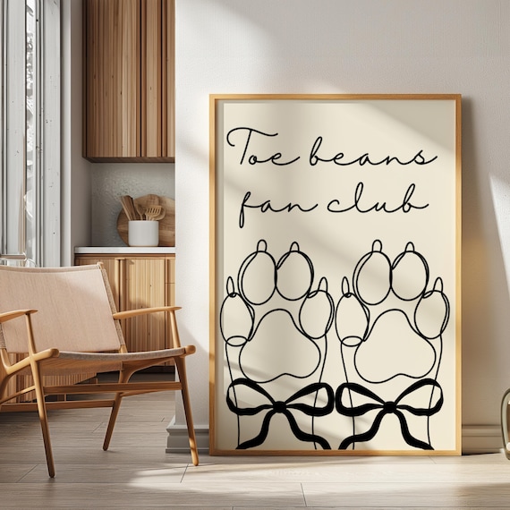 Minimalist Paw Print Line Art: Dog Lover Wall Decor
