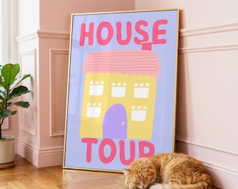 Pastel House Tour Print: Dopamine Decor Wall Art
