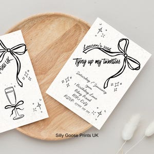 Personalized 30th Birthday Invitation Template: Minimalist Tying Up My Twenties Theme