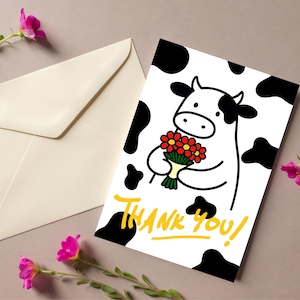 Cow Print Thank You Cards: Farmhouse Stationery Set (5 Pack)