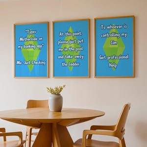 Sims Gallery Wall Art Prints: Funny Gamer Decor Trio